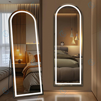 Meubles de salle de bain dressing debout grand miroir pleine longueur support miroir de maquillage LED avec lumières
