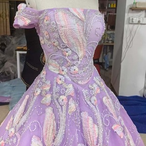 Lsany238 Vestidos de Quinceañera de Lujo con Cuentas Lila y Hombros Descubiertos, Vestidos de Princesa para 15 Años, Vestidos de 16 Años, Jancember - Product Image 4