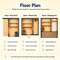 Sauna Eléctrica Moderna de Madera Sólida con Infrarrojos Lejanos y Vapor Seco, Panel de Control Computarizado, Capacidad para 4 Personas, Enchufe de 220V, Uso en Dormitorio