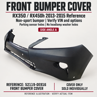 Cover Bumper Depan untuk RX350 RX450h 2013-2015 Non Sport dengan Lubang Sensor Parkir 52119-0E916 Pengganti