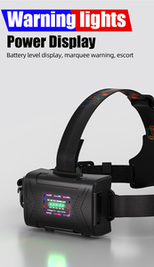 LED Headlamp lumen cao có thể sạc lại, P50 Đầu đèn pin Spotlight 6 chế độ với đèn cảnh báo & 3 pin cho thám hiểm hang động săn bắn - Product Image 4