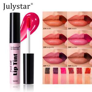 Julystar Rouge à Lèvres Liquide Peel-Off 6 Couleurs, Mat, Imperméable, Longue Tenue, Violet, Hydratant, Teinte à Lèvres Décollable, <span class=keywords><strong>Maquillage</strong></span> Cosmétique - Product Image 1
