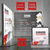 Affichage lumineux modulaire sans outil 10x10 en aluminium SEG rétroéclairé par sublimation pour salon professionnel portable