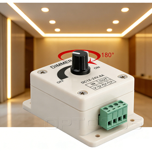 ปุ่มหรี่ LED หนึ่งช่อง PWM 12V 24V 8A สวิตช์เปิดปิดด้วยตนเองสำหรับแถบไฟ LED ควบคุมการหรี่แสง - Product Image 4