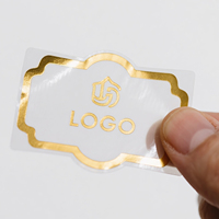 Etiquettes Adhésif Personnalisé Impression Logo Étanche Feuille D'or Cosmétique Clair Emballage Étiquettes Autocollants Transparents