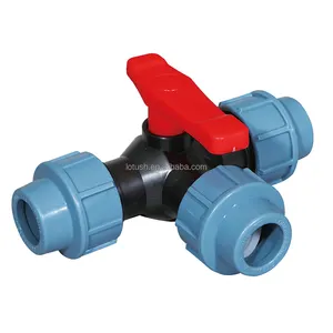 Raccordi per tubi a connessione rapida irrigazione HDPE PP raccordi a compressione PE plastica a goccia valvola a sfera di irrigazione