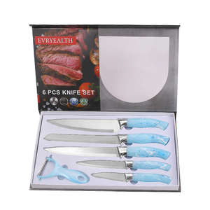 Juego <span class=keywords><strong>de</strong></span> Cuchillos con Acabado en Aerosol y Galvanoplastia, Cuchillo <span class=keywords><strong>de</strong></span> <span class=keywords><strong>Chef</strong></span> con Mango en Forma <span class=keywords><strong>de</strong></span> Nube, Juego <span class=keywords><strong>de</strong></span> Cuchillos para Regalo - Product Image 3