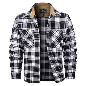 Fabricante de Camisas Personalizadas para Hombre al por Mayor Camisas de Franela a Cuadros de Manga Larga de Algodón con Logo Personalizado - Product Image 4