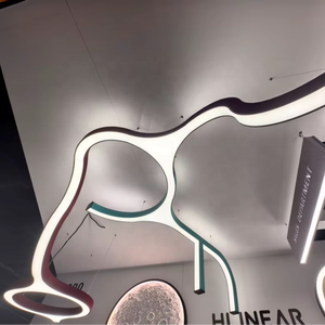 Plafonnier LED RGB Commercial <span class=keywords><strong>Aquarius</strong></span> Créatif Ovale Petit Aluminium DMX512 Gradation Télécommande Installation 3D - Product Image 2