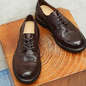 Chaussures en cuir classiques pour hommes, à semelles épaisses et talons surélevés, chaussures tendance pour hommes à semelles rouges, nouveau style - Product Image 2