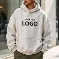 Hoodie French Terry dengan Tali Serut Unisex Oversized Kasual dengan Cetakan Seluruh Badan dan Bordir Flock