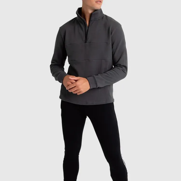 Men's Autumn and Winter New Stand jumper Collar Zip Fashion sweatshirt Style Custom Logo Jogging pullover