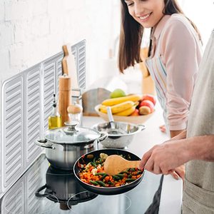 Placa deflectora de aceite de aluminio para <span class=keywords><strong>cocina</strong></span>, protector de salpicaduras plegable de aislamiento de alta temperatura, lámina de horno de <span class=keywords><strong>Gas</strong></span> - Product Image 4