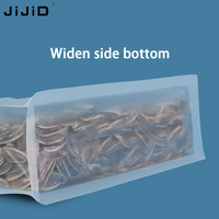 Sac alimentaire personnalisé JIJID, pochette à fond plat avec fermeture éclair, poignée, sac en plastique pour aliments, noix, stockage, sac transparent avec fermeture éclair, auto-scellant, givré