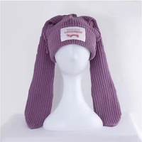 Bonnet en tricot avec longues oreilles de lapin mignonnes, chapeau amusant et moelleux pour l'hiver, bonnet chaud en crochet lapin, bonnet souple pour l'extérieur