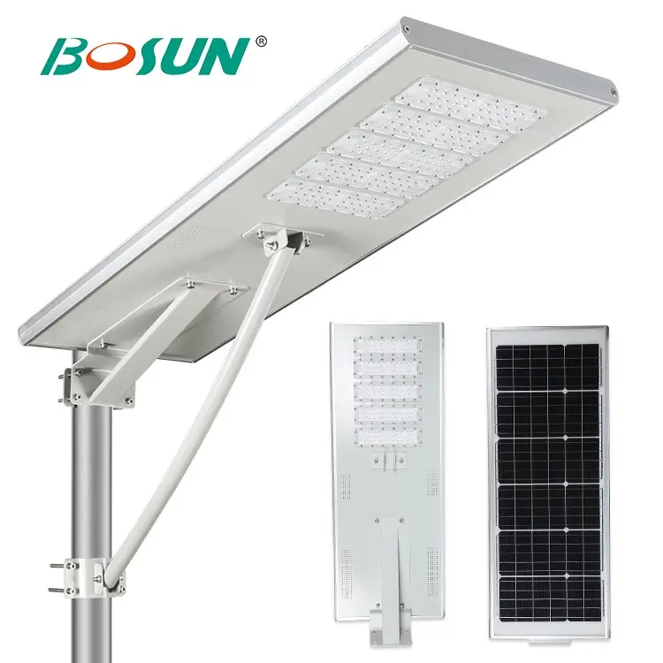 BOSUN Fabrika fiyat akıllı hepsi bir arada güneş 50 w 80 w 100 w led modül sokak lambası üreticisi