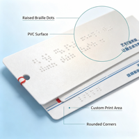 Carte d'apprentissage et de formation en braille pliable en PVC avec points en relief et impression claire pour les aveugles/malvoyants - Xiao Yao