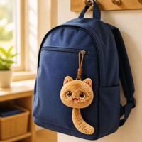 Sevimli Bebek Kedi Peluş Anahtarlık AI Sesli Sohbet Kolye Ucu 0.71 İnç TFT 20 İfade Çok Dilli Yumuşak Peluş Oyuncak Aksesuarları