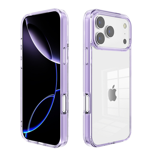 Skin Feeling Yellow Electroplate Mobile Phone Cases for 17 Pro Max 16/15/14 Models-Colorful High Transparency Shockproof