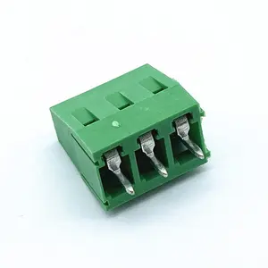 Green straight pin HQ128V 7.5mm pitch pcb terminal connector blocks with screw
