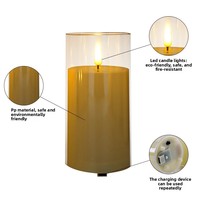 LED Flammenlose Kerze Wiederaufladbar Fernbedienung Zylinderform PP Handgefertigt Realistisches Wachs Großhandel Hochzeit Weihnachtsdekoration
