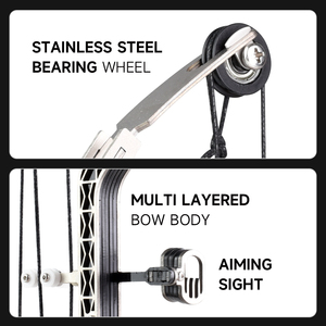 SYQT Acier Inoxydable Petite <span class=keywords><strong>Poulie</strong></span> <span class=keywords><strong>Arc</strong></span> et Flèche Ensemble pour la <span class=keywords><strong>Chasse</strong></span> pour Parent-Enfant Loisirs de Plein Air Sports Tir - Product Image 6
