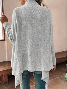 เสื้อคลุมคาร์ดิแกนแขนยาวผ้าโพลีเอสเตอร์ถักบางระบายอากาศได้ดีสำหรับผู้หญิง - Product Image 3