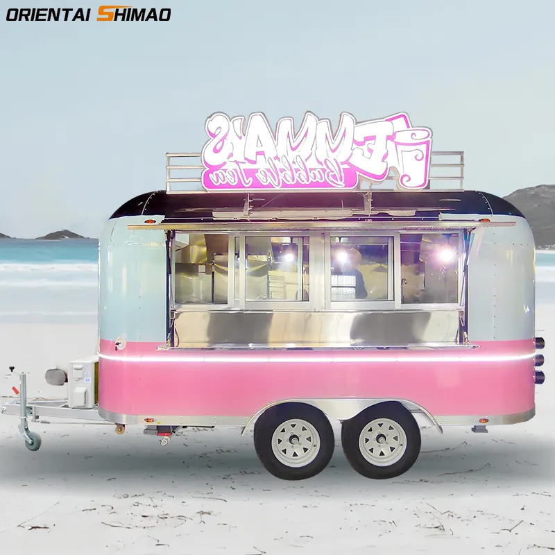 Airstream Concessão Fechado MobileCoffee Ice Cream Food Trailer Equipamento de Catering Carrinho de Caminhão de Comida Café