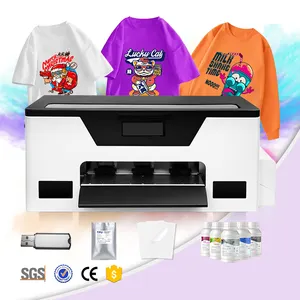 New modified a3 XP600 CMYK W W ink dtf pet film printer Send printing supplies for dtf T-shirt printing