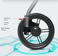 Poussette pliable à 4 roues avec porte-gobelet et panier de rangement pour petits et moyens chats et chiens