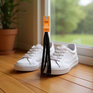 Laccio per scarpe Ilan 140 cm nero piatto per sneakers e scarpe sportive - Product Image 2