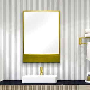 Brushed Bronze Bathroom Vanity <strong>Mirror</strong> Glass Panel Metal Deep Set Design <strong>Rectangular</strong> <strong>Wall</strong> <strong>Mirror</strong> - Product Image 2