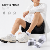Chaussettes de sport athlétiques respirantes en maille avec logo personnalisé, rembourrées, en Spandex/Coton, coupe basse, compression, rayées, OEM, absorbant la transpiration