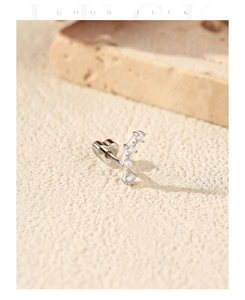 Real S925 Sterling <b>Silver</b> Fashion Simple vvs1 Round Moissanite Heart Screw <b>Stud</b> Earrings for Women Fine Jewelry - Product Image 6