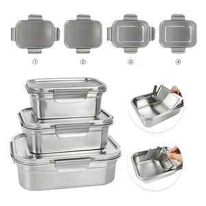 Bpa Gratis Metalen Lunchcontainers Roestvrijstalen Lunchbox Kids Volwassenen Bento Lunchbox Lekvrij 800Ml Vaatwasmachinebestendig