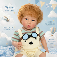 Poupée reborn réaliste de 26 pouces (70 cm), poupée en vinyle souple avec vêtements en peluche interchangeables, jouet de simulation pour enfants
