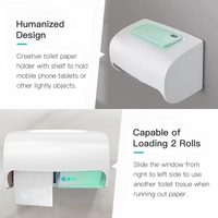 Distributeur de papier toilette double rouleau mural ABS étanche noir/blanc pour hôtel, sans perçage, avec étagère pour téléphone