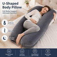 Oreiller de grossesse en mousse à mémoire de forme en forme de U, oreiller de maternité pour tout le corps, pour dormir, soutien ergonomique pour les dormeurs latéraux