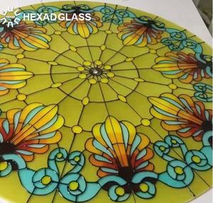 <span class=keywords><strong>Prix</strong></span> de fabrication vitrail personnalisé église au plomb Tiffany église fenêtres vitrail fleur dôme fenêtre forme personnalisée - Product Image 1