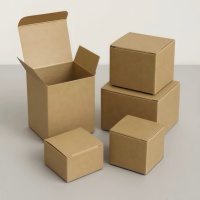 Boîtes rigides en papier kraft réutilisables pour la livraison à emporter, avec impression de logo personnalisable, emballage d'expédition et de rangement pour bougies et cadeaux