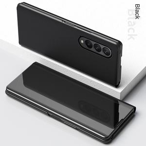 Nouvel arrivage Étui miroir en cuir pour <span class=keywords><strong>Samsung</strong></span> <span class=keywords><strong>Z</strong></span> Fold 5 - <span class=keywords><strong>Flip</strong></span> Phone Case avec support et porte-carte - Product Image 3