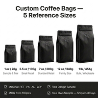 Bolsa de Café con Fondo Plano YOUYI, de Aluminio, con Válvula Unidireccional, a Prueba de Humedad, con Cierre Hermético, Apta para Alimentos, Libre de BPA