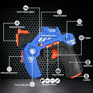 Juego de <span class=keywords><strong>2</strong></span> pistolas de etiquetas láser con chalecos de pantalla de puntuación LED digital Juego de etiquetas láser infrarrojas para niños Juego de batalla en interiores y exteriores - Product Image 4