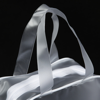 Sac plastique portable en pvc givré personnalisé, sac cadeau, sac de rangement cosmétique à fermeture éclair translucide