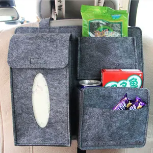 Organizador de asiento trasero de coche de fieltro con varios bolsillos, accesorios interiores para coche, organizador de asiento trasero de coche con varios bolsillos, almacenamiento