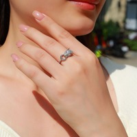 Bagues en moissanite tête de léopard hip-hop imperméables pour femmes, en argent sterling 925, pour mariage et fiançailles, vente en gros de bijoux
