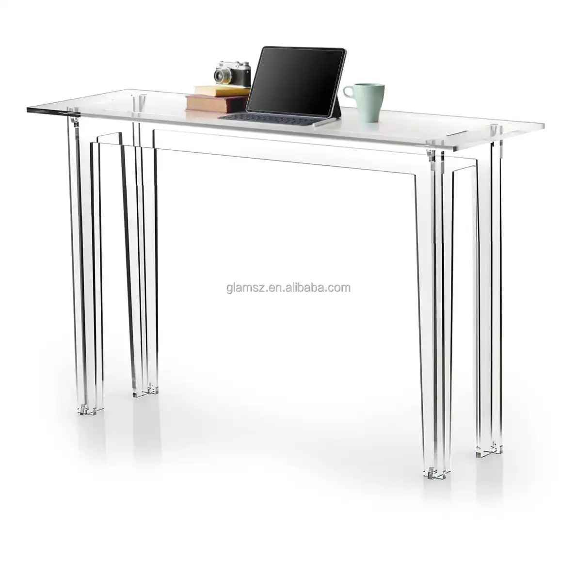 Toptan özel mobilya kahve temperli yemek Modern akrilik tasarım yan masa