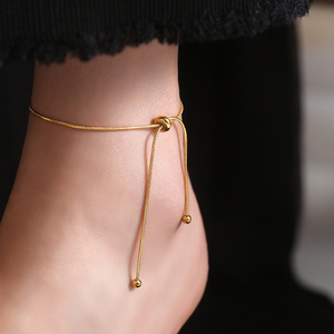 Tobillera de Cadena de Serpiente Ajustable de Acero Inoxidable con Revestimiento PVD para Mujer |   Impermeable, Hipoalergénico y Resistente a la Decoloración - Product Image 3