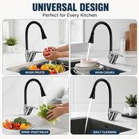 Robinet de cuisine 2026 DIY de luxe avec logo de marque, flexible, noir, avec filtre, économiseur d'eau et douchette pivotante