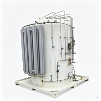 Tanque de Almacenamiento Criogénico Vertical Integrado Usado con Vaporizador de Recipiente a Presión, Construcción de Acero al Carbono, 1 Año de Garantía